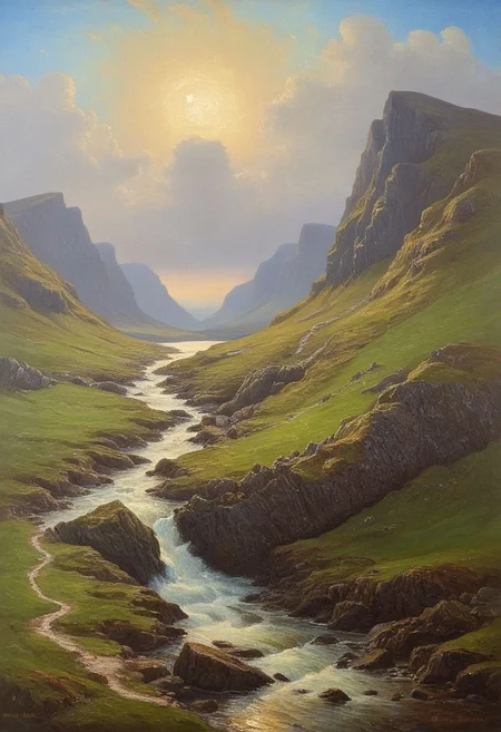 Suil suil suil a run Suil go socair agus suil go cuin Suil go doras agus ealaigh liom Is go dtann t mo mhuirnn slan, oil painting, award winning, 19th century, linquivera
