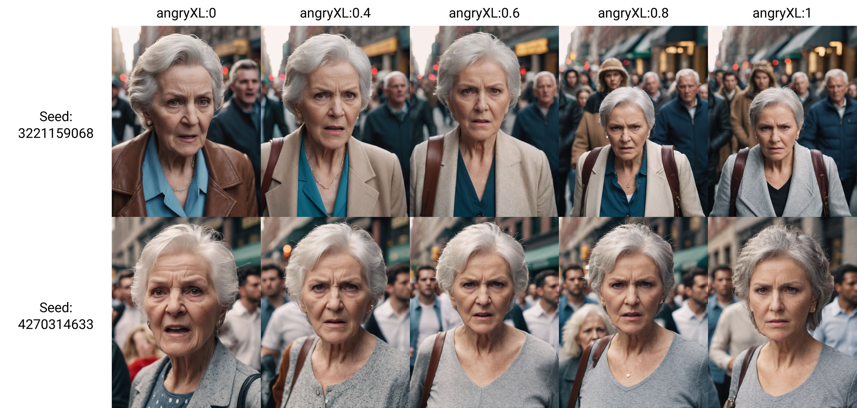 cinematic photo of 70 year old woman with an angry expression on her face <lora:angryXL:0> in a crowd of people on a sidewalk in New York City,
35mm photograph, film, bokeh, professional, 4k, highly detailed