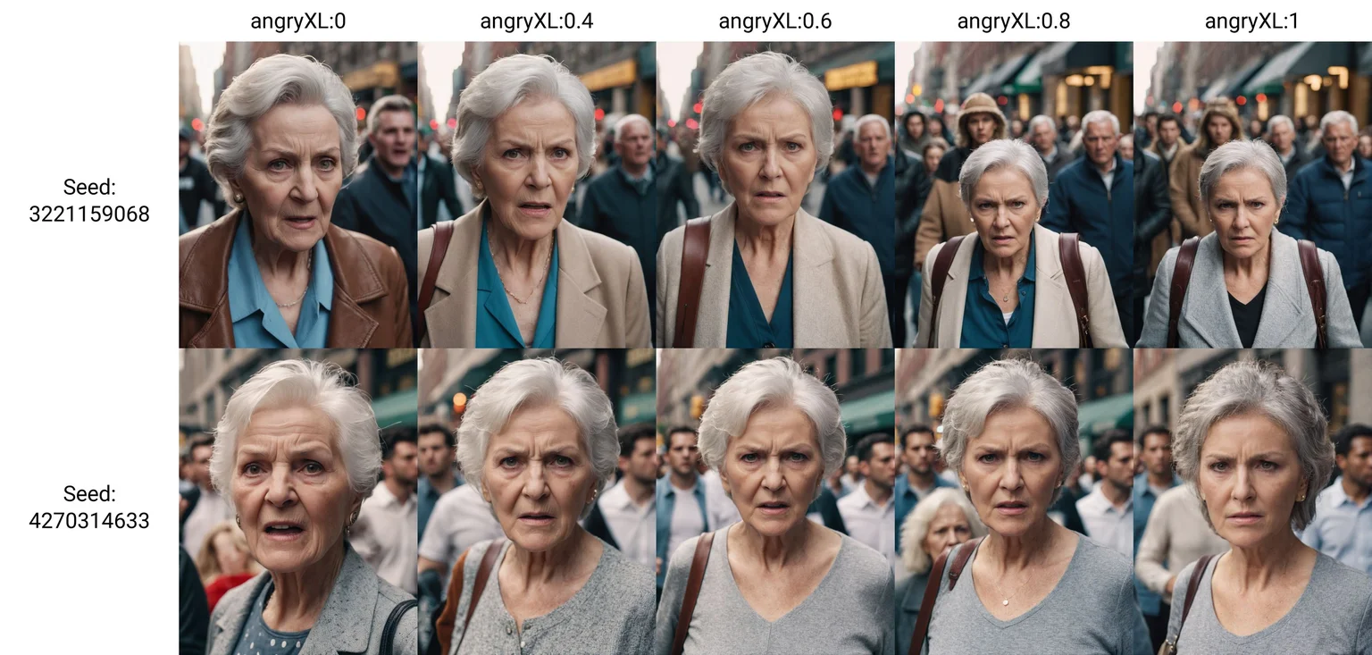 cinematic photo of 70 year old woman with an angry expression on her face <lora:angryXL:0> in a crowd of people on a sidewalk in New York City,
35mm photograph, film, bokeh, professional, 4k, highly detailed