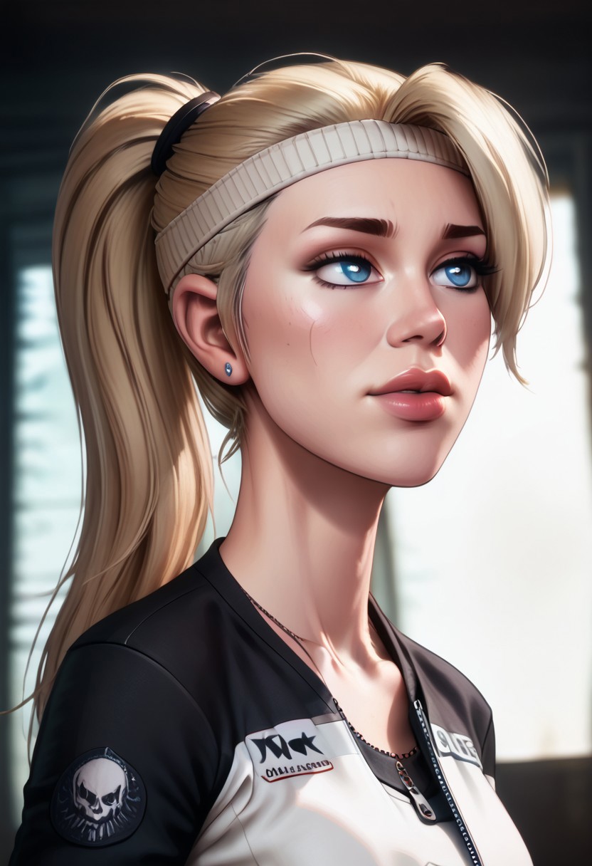 score_9, score_8_up, score_7_up, score_6_up, PRSNL_3_1, uncensored, pupils black dots, lips,
upper body, best quality, masterpiece, 4k, realistic, warm light,
MKSonya, 1girl, blonde hair, ponytail, blue eyes, long hair