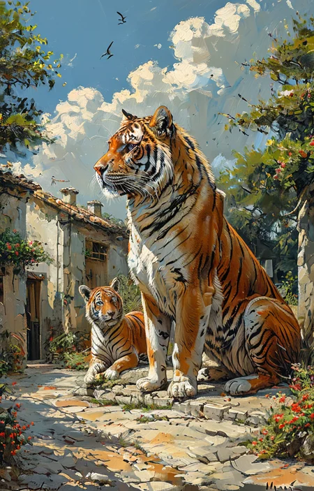 masterpiece,best quality,<lora:tbh5-sdxl:0.9>,illustration, animals
