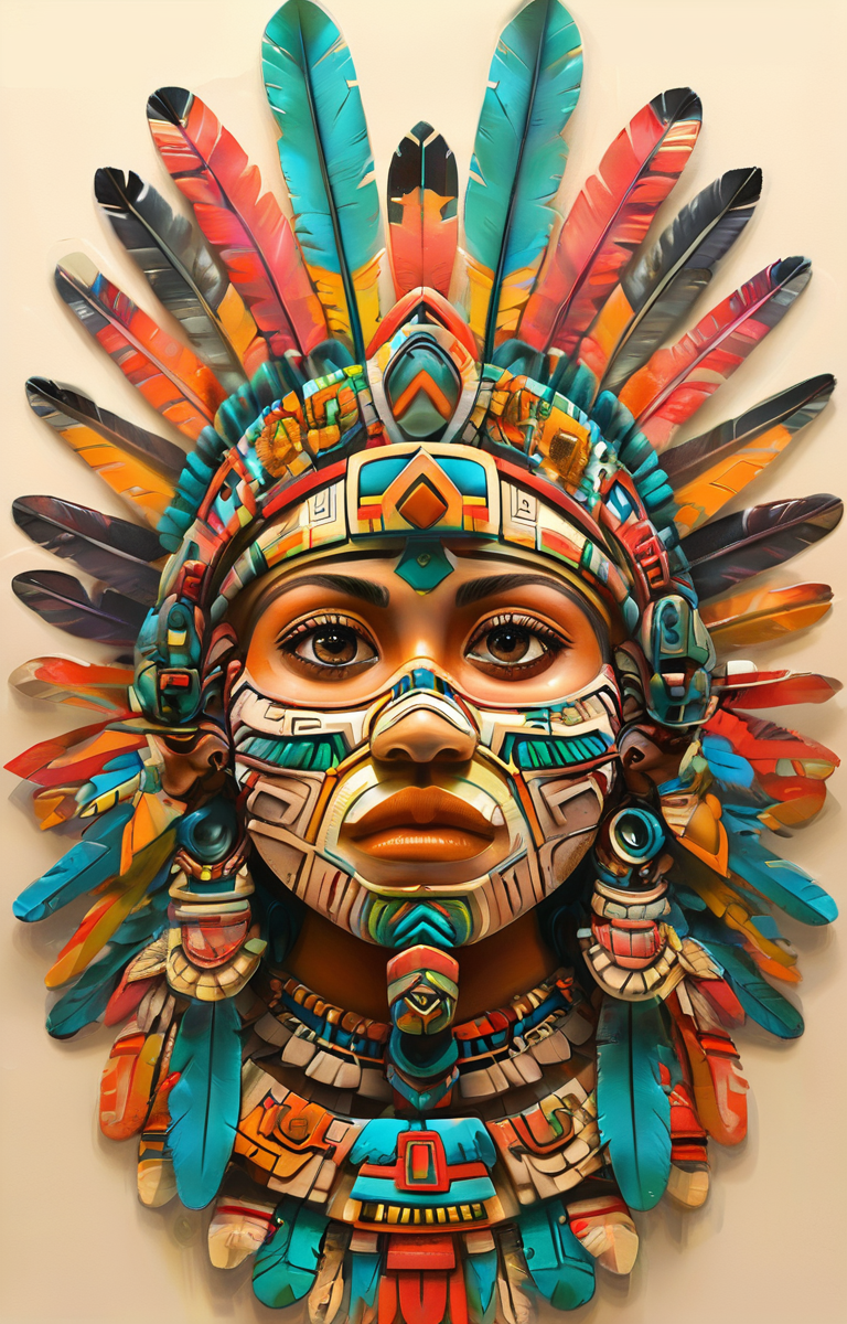 masterpiece,best quality,<lora:tbh264-sdxl:0.9>,illustration,style of Aztec tech genius teenage girl