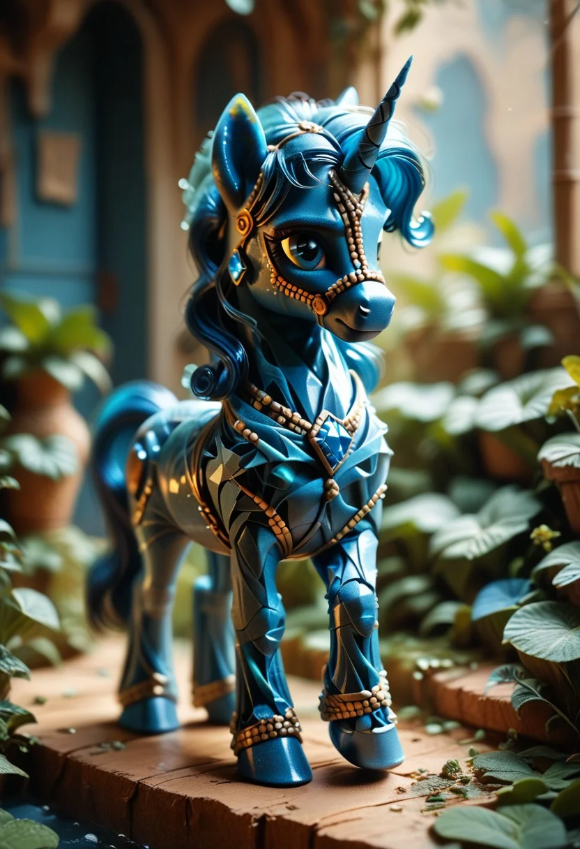 score_9, score_8_up, score_7_up, Realistic, BREAK,
World Morph (blue gem), pony unicorn
