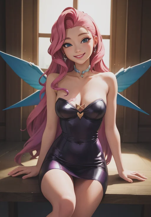 <lora:seraphine:0.8>, seraphine, smirk, seductive smile, sitting, (acclaimed, alluring, captivating, exciting, gorgeous, striking:1.3)