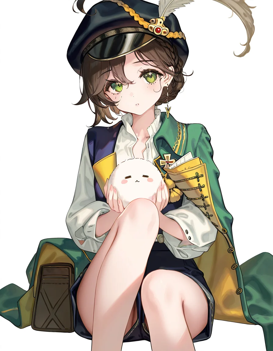 1girl,solo,looking at viewer,xugouji,simple background,white background,cowboy shot,sitting,<lora:xugouji-000008:1>,, masterpiece, best quality, very aesthetic, absurdres,newest, incredibly absurdres,, kedama milk,ciloranko,hiten \(hitenkei\),ask \(askzy\),nekoda \(maoda\),as109,ke-ta,