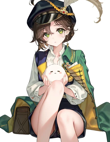 1girl,solo,looking at viewer,xugouji,simple background,white background,cowboy shot,sitting,<lora:xugouji-000008:1>,, masterpiece, best quality, very aesthetic, absurdres,newest, incredibly absurdres,, kedama milk,ciloranko,hiten \(hitenkei\),ask \(askzy\),nekoda \(maoda\),as109,ke-ta,