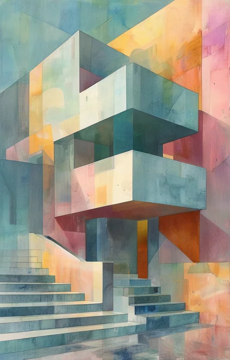 masterpiece,best quality,<lora:tbh308-sdxl:0.9>,illustration,designed by Steven Holl, Art Deco hotel facade in Miami Beach, featuring pastel colors and streamlined forms