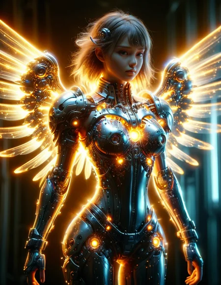 (best quality, masterpiece, colorful, dynamic angle, highest detailed)upper body photo, full body photo, fashion photography of cute mechangel, glowing 4 wings, solo, glowing armor, glowing halo, building, glowing mechanical 4 wings (intricate details, hyperdetailed:1.15), detailed, light passing through hair, (official art, extreme detailed, highest detailed) <lora:ral-sprnva:1> ral-sprnva