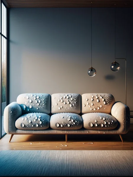 An ais-waterdrops sofa in a modern living room <lora:Waterdrops_Style_SDXL:1>