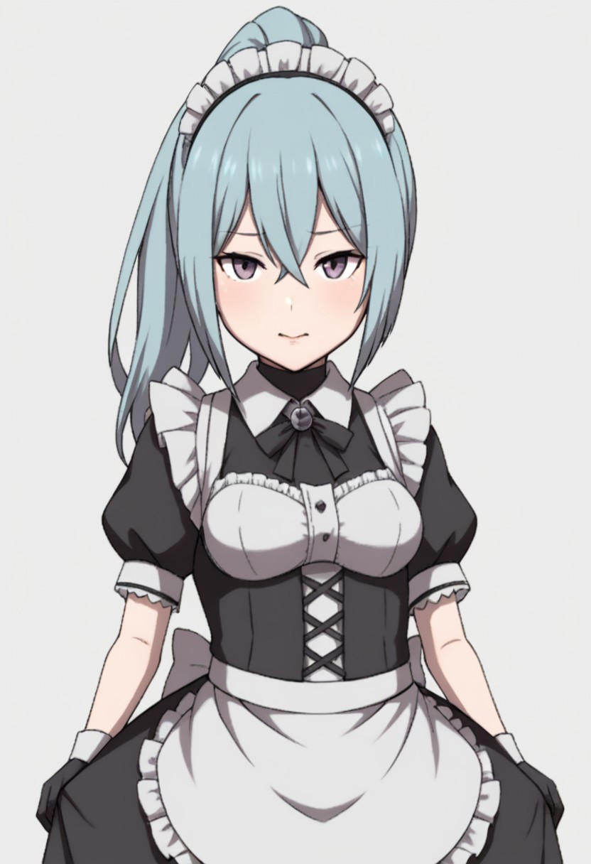 high quality, beruka, ponytail, maid outfit,
