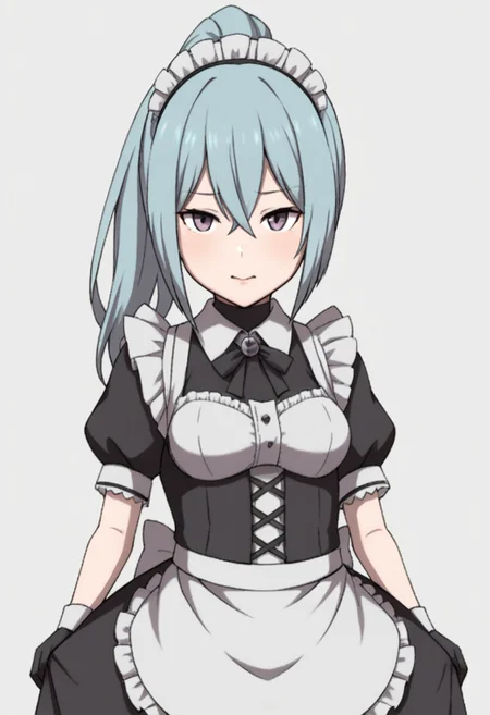 high quality, beruka, ponytail, maid outfit,