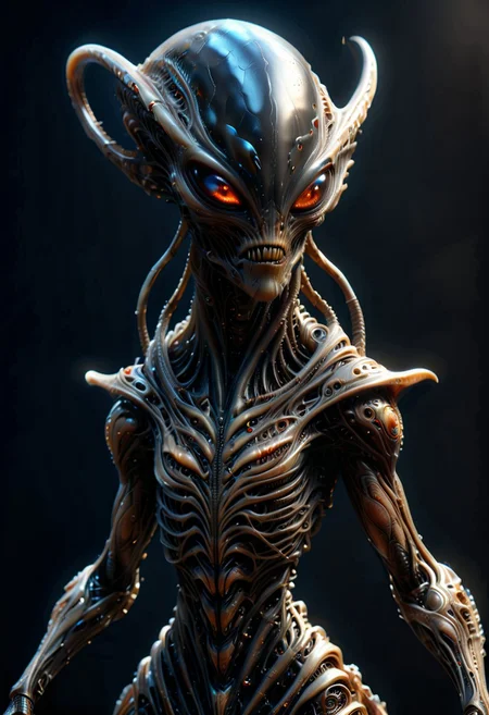 A dark fantasy devil predator, photographic, ultra detail, full detail, 8k best quality, realistic, 8k, micro intricate details, alienzkin