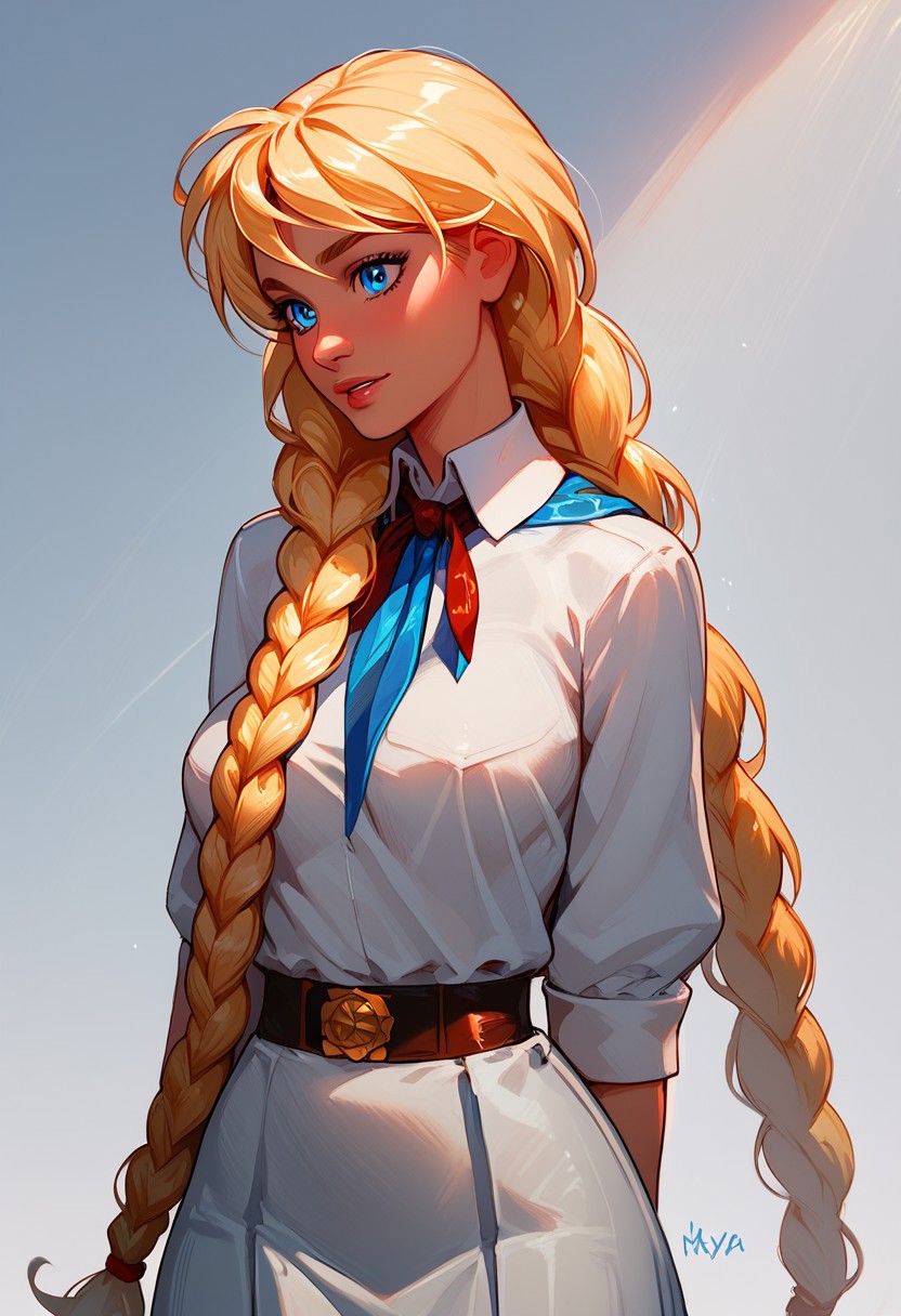 score_9, score_8_up, score_7_up, slavya, blonde hair, very long hair, long hair, twin braids, blue eyes, in full growth
