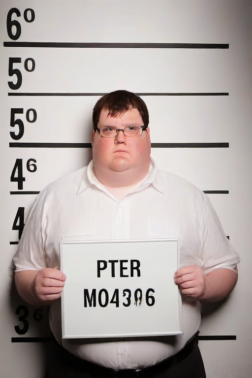 Masterpiece,High Quality,
 <lora:PE_MugShot:0.8> PEMugShot,holding a sign,
peter griffin