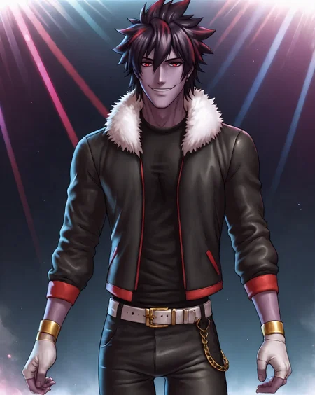 score_9, score_8_up, score_7_up, rating_questionable, intricately detailed, high resolution,
<lora:Echo_Gayharem:0.8>,
1boy(echo_gh, purple skin, black pants, white belt, black shirt, white fingerless gloves, black jacket with white fur collar, gold bracelets, cowboy shot, thigh up focus, slight smile, looking at the viewer, solo), front view, disco, at night, dark room, low light, indirect lightning,
detailed background, depth of field,
<lora:ral-chrosc-clr:0.7>, ral-chrosc-clr,
<lora:Expressive_H:0.5>, Expressiveh,
<lora:xl_more_art-full_v1:0.3>,
<lora:add-detail-xl:0.3>