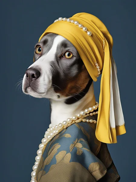 The girl with a pearl earring HuWoof <lora:SDXL_HuWoof_LoRA:1>