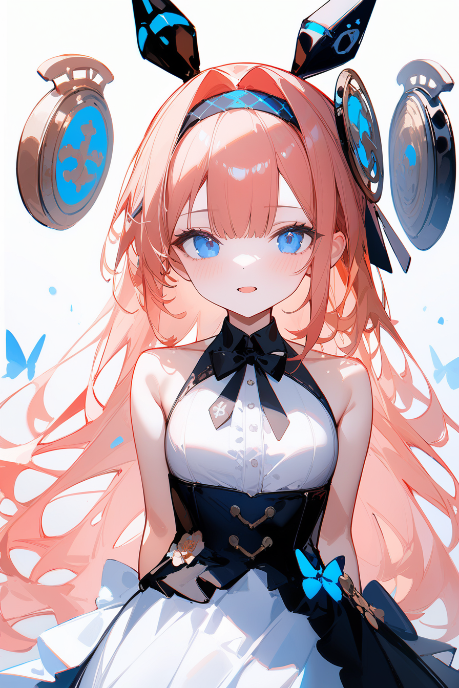 <lora:lishenna:1>,1girl,pink hair,blue eyes,dress,hair ornament,split-color hair,, masterpiece, best quality, very aesthetic, absurdres, omone hokoma agm,artist:ciloranko,artist:nai3