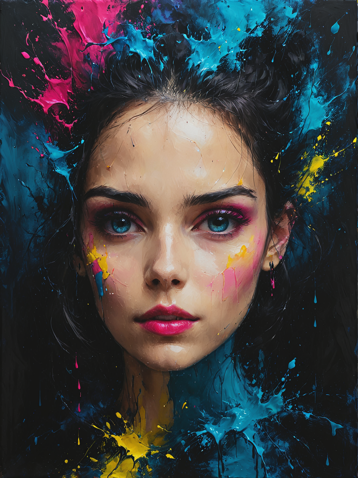 Thunderstorms paint portraits on midnight canvas, ultra-fine digital painting, <lora:xl_more_art-full_v1:0.3>,  <lora:Desolation:0.6> <lora:gorgoeus_splash_of_vibrant_paint:0.7> Gorgeous splash of vibrant paint