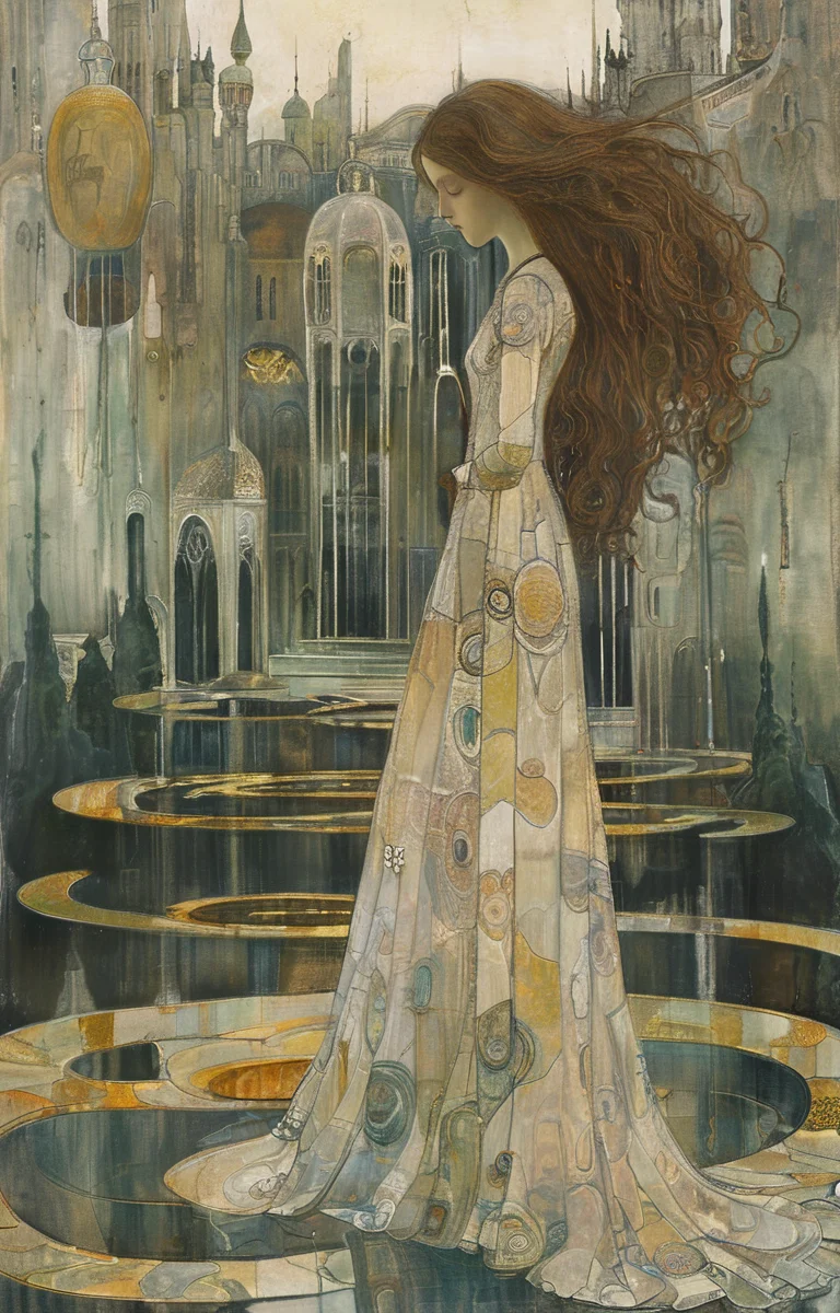 masterpiece,best quality,<lora:tbh267-sdxl:0.9>,illustration,style of Jan Toorop tech genius teenage girl