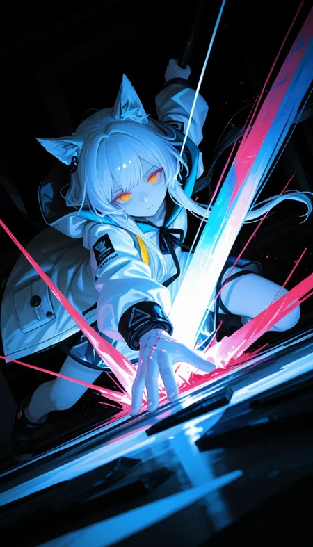 (masterpiece, best quality), amazing quality, very aesthetic, absurdres, highres, newest, HDR, 8K, high detail RAW color art, high contrast, bright face, large pupil, eyelashes, brilliant skin, shiny skin, 3D, 3D make,
1girl, rosmontis \(arknights\), dutch angle, dynamic pose, battle, <lora:748cmSDXL:0.6>, <lora:薄塗り:0.4>, <lora:ponyv5_noobV065S_1:0.75>, <lora:spo_sdxl_10ep_4k:0.6>, <lora:MeMaXL4:0.8> <lora:GBF_Illustrious:0.45>
