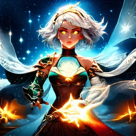 score_9, score_8_up, score_7_up, score_6_up, score_5_up, score_4_up, <lora:Starry_Morph_PonyXL:1> starry_morph Zeri from League of Legends, cinematic film still of painting of (a beautiful jedi holding a black hole:1.2) movement, dynamic pose, elegant, (perfect detailed face, perfect detailed body, perfect detailed eyes:1.5), frowning eyebrows, rimlighting, uncluttered background, epic atmosphere, realistic face, detailed mouth, detailed face, beautiful detailed eyes, perfect body, color HD photo, 85mm, (full body, high quality photo, masterpiece), HDR, 8K resolution, analogue RAW DSLR, best quality, vivid vibrant colors, intricate detail, realistic human hands, glow, (masterpiece) striking ground, wild field, dramatic lighting, otherworldly, best quality, oil painting, gloomy, fog, (epic art, , wind, action:1.5), darkness, total freedom, breath, , large wild spaces, dynamic, cinematic shot, (back lighting:1.4), (rim lighting:1.4) (wet ground, reflexions:1.3) (ring of fire:1.4) (arc of fire:1.4) black clothes, black gloves, ,shallow depth of field, vignette, highly detailed, high budget, bokeh, cinemascope, moody, epic, gorgeous, film grain, grainy