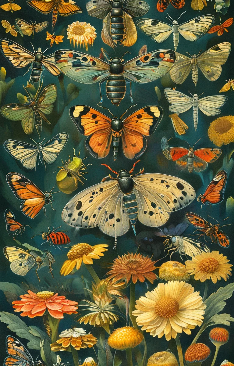 masterpiece,best quality,<lora:tbh225-sdxl:0.9>,illustration,style of Biological illustration,insect,