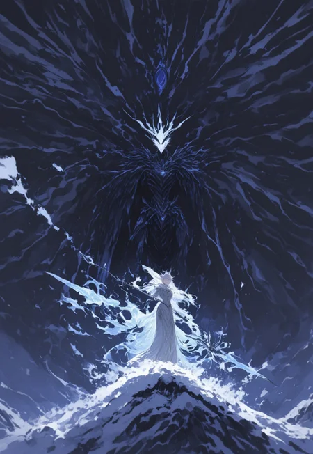rating_safe, silver hair , Majestic eagle soaring high, transparent elements, intense gaze , flying water splashes, long flowing mane, light wrinkles, science fiction, steel armor, faceless, broken windows, holding a holographic scepter , white feathers blending with the snow, spectral humanoid, flames trailing behind, standing on a mountain peak. A wise owl perched on a branch in a moonlit forest. , Portal to another world, Vampire queen