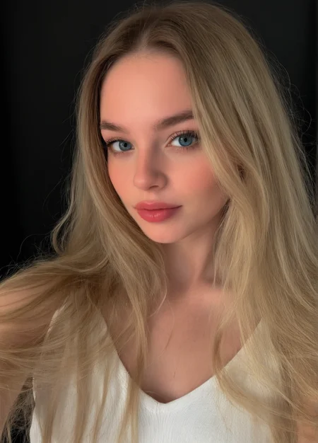 25yo girl, Ally, very long hair, [looking at viewer :0.3], close-up, volumetric lighting, dark background, subsurface scattering, <lora:Ally:1>, score_9, score_8_up, score_7_up, (best quality, high resolution:1.1), HDR, UHD, 64K, RAW photo, ultra-realistic, realism, (attention to detail, high detail:1.1), RAW, BREAK