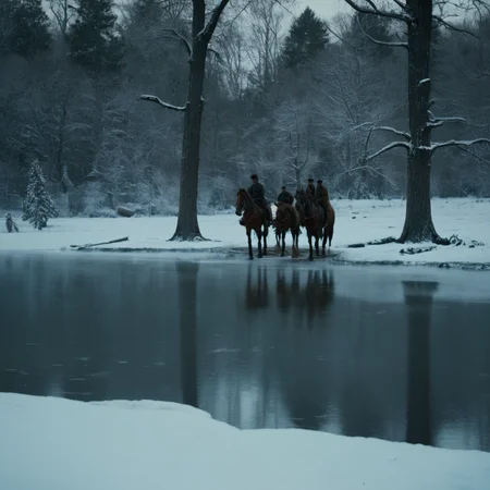 cinematic film still of  <lora:1800's style:1>
19th Century In the 1800's time era a painting of people on a frozen lake,outdoors,multiple boys,tree,snow,horse,fine art parody , detailed, detailed background, detailed scene, perfect, perfection, cinematic, filmic, historical (themed), 1800's style, shallow depth of field, vignette, highly detailed, high budget, bokeh, cinemascope, moody, epic, gorgeous, film grain, grainy