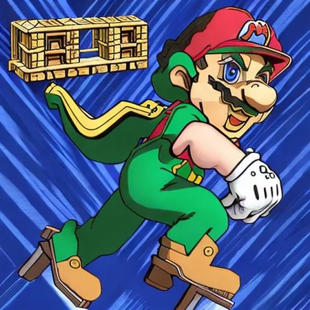 Jolyne Cujoh as ((super mario)) <lora:JolyneCujoh15:1>, Very detailed, clean, high quality, sharp image, Naoto Hattori