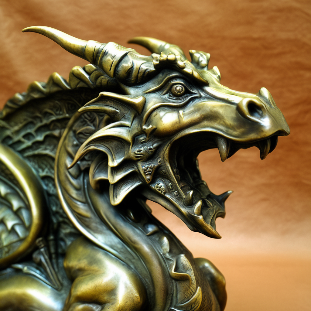 szukalski bronze sculpture dragon, 3d, photorealistic <lora:szukalski:0.8>