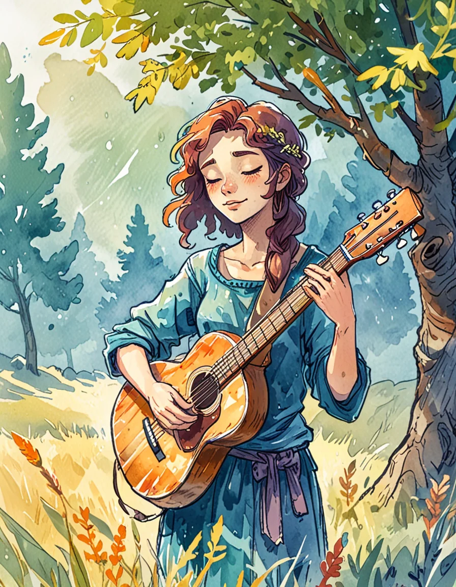 ambient music  <lora:novuschroma43 style:0.9> novuschroma43 style <lora:sdxl_lightning_8step_lora:1>