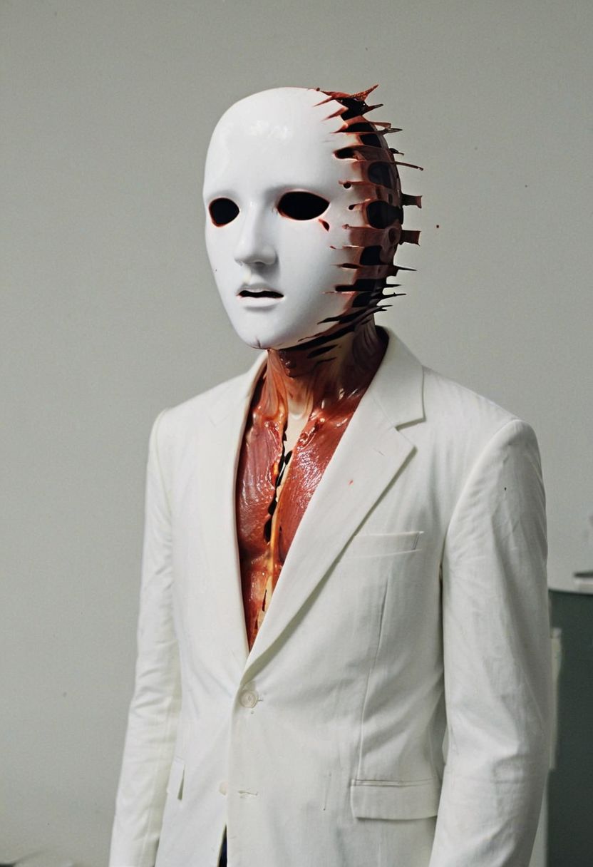 My head is slicing into enigmatic sections, and my primary symptom is that I have no face, but I must see