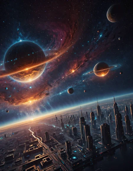 <lora:Space_Worlds_Minis_2:1> swminis2, cyberpunk city, space, nebula