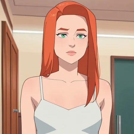 masterpiece, best quality, newest, absurdres, highres, Invincible-show-style-INVPACK.V1.0,
1girl, AT0Meve-INVPACK.V1.0, redhead, long hair, ginger, orange hair, green eyes,