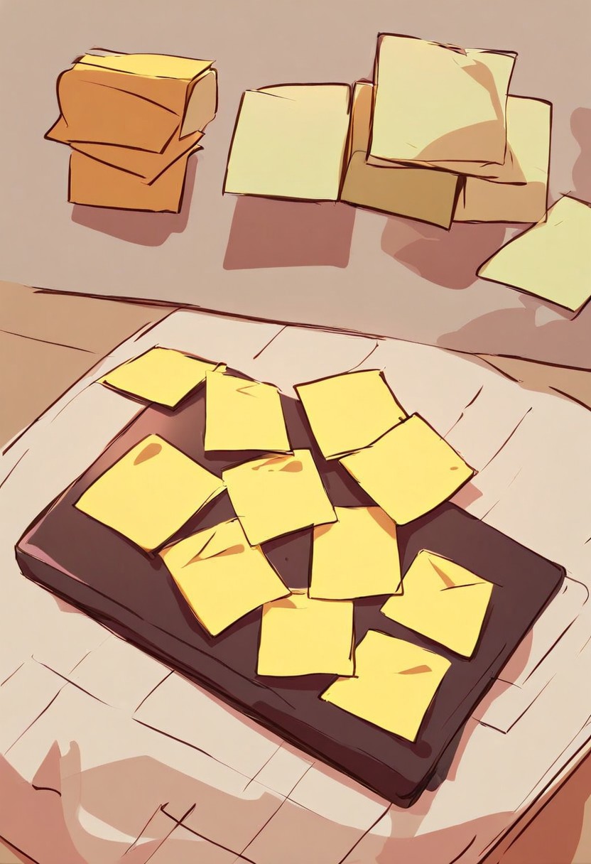 SK3, simple sketch, sharp shadows, a cute cat covered with sticky notes, Jed-StickyN, cute, kawaii