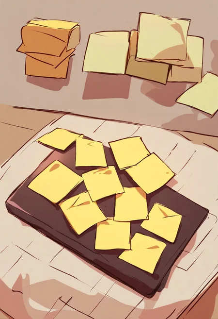 SK3, simple sketch, sharp shadows, a cute cat covered with sticky notes, Jed-StickyN, cute, kawaii