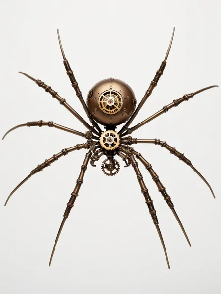 <lora:steampunkXL:0.7> steampunk, no humans, gears, simple background, spider,