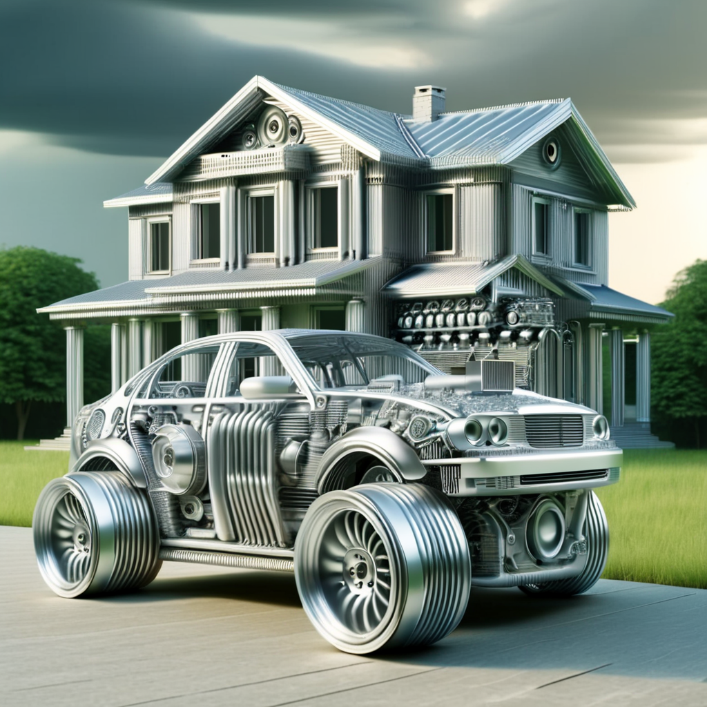 engitex the house, the car in front of the house<lora:engitex:1>