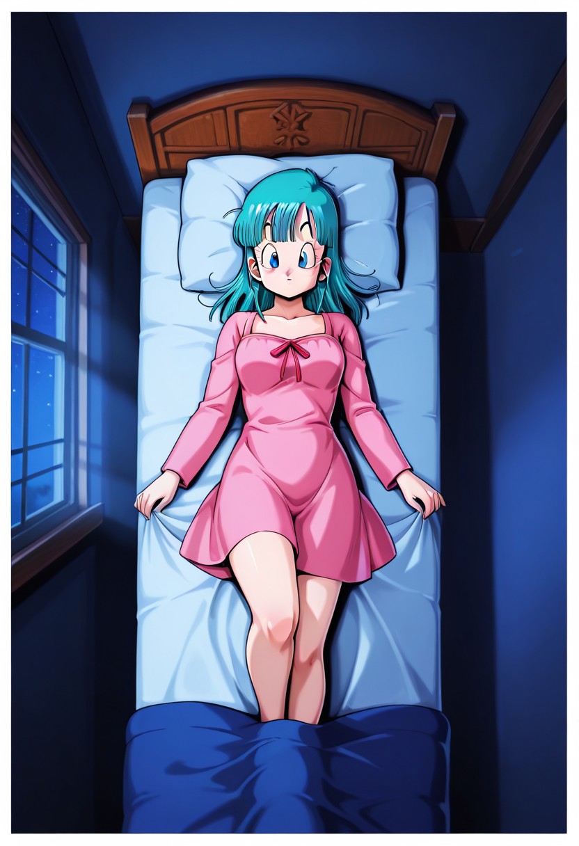 Score 9, Score 8, Score 7, Masterpiece, High Quality, Good Quality, Latest Model, High Resolution, Absurd, ((White Border)), Cinematic Lighting, High Contrast (Rim Light: 0.6), Dynamic Vision, <lora:illustriousXL_stabilizer_v1.23:0.3> <lora:NOOB_vp1_detailer_by_volnovik_v1:0.3> <lora:ponyv6_noobE11_2_adamW-000017:0.45> <lora:checkpoint-e18_s306:1.5> <lora:haiz_ai_illu:0.7>, Vibrant Colors, Bright Color, Dynamic Pose, Dynamic Angle, Dynamic Composition, Dynamic Colors, Colorful Image, High Contrast, Saturated Colors, Thick Line, Bright Colors, Good Lighting, Color Saturation,
masterpiece, best quality, source_hentai, medium shot,
bulma, dragon ball \(classic\), blue eyes, aqua hair,
In her room, window at night, blue bed,
pink pajamas, long pink nightgown, lying down, melancholic, medium shot, close-up face, view from above