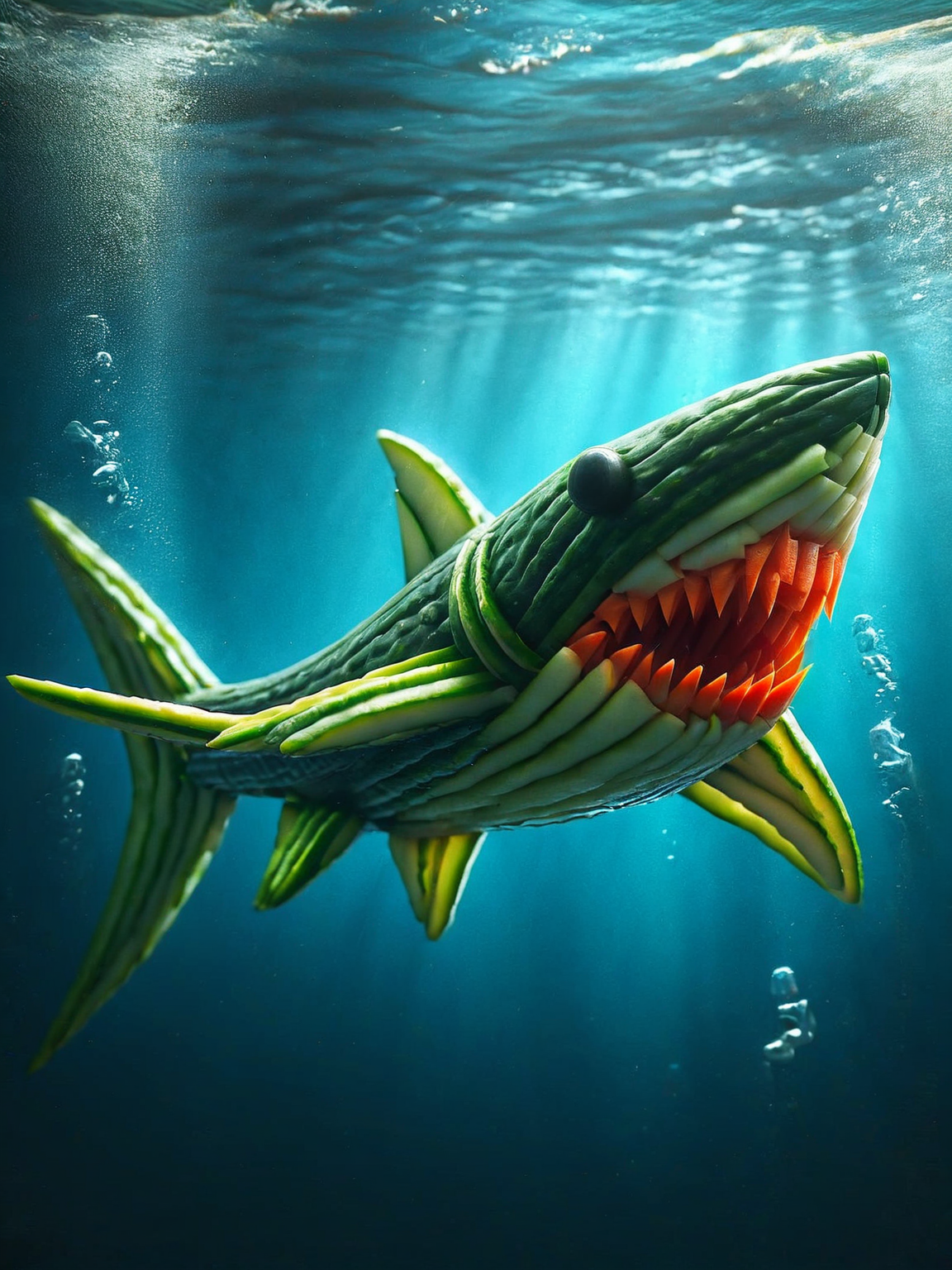 An ais-dipperz shark, menacingly swimming  underwater  <lora:Dippers_Style_SDXL:1>
