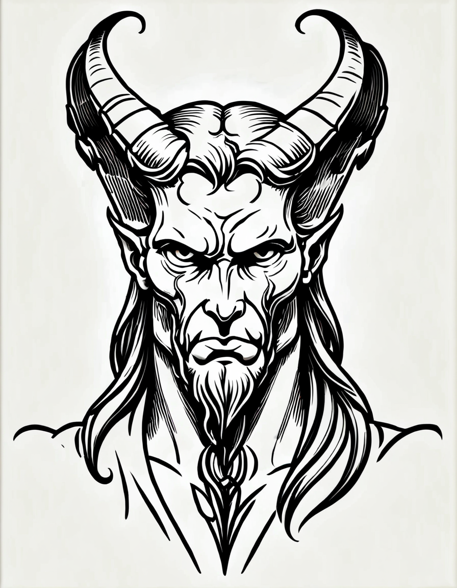lineartlora, lucifer, portrait
