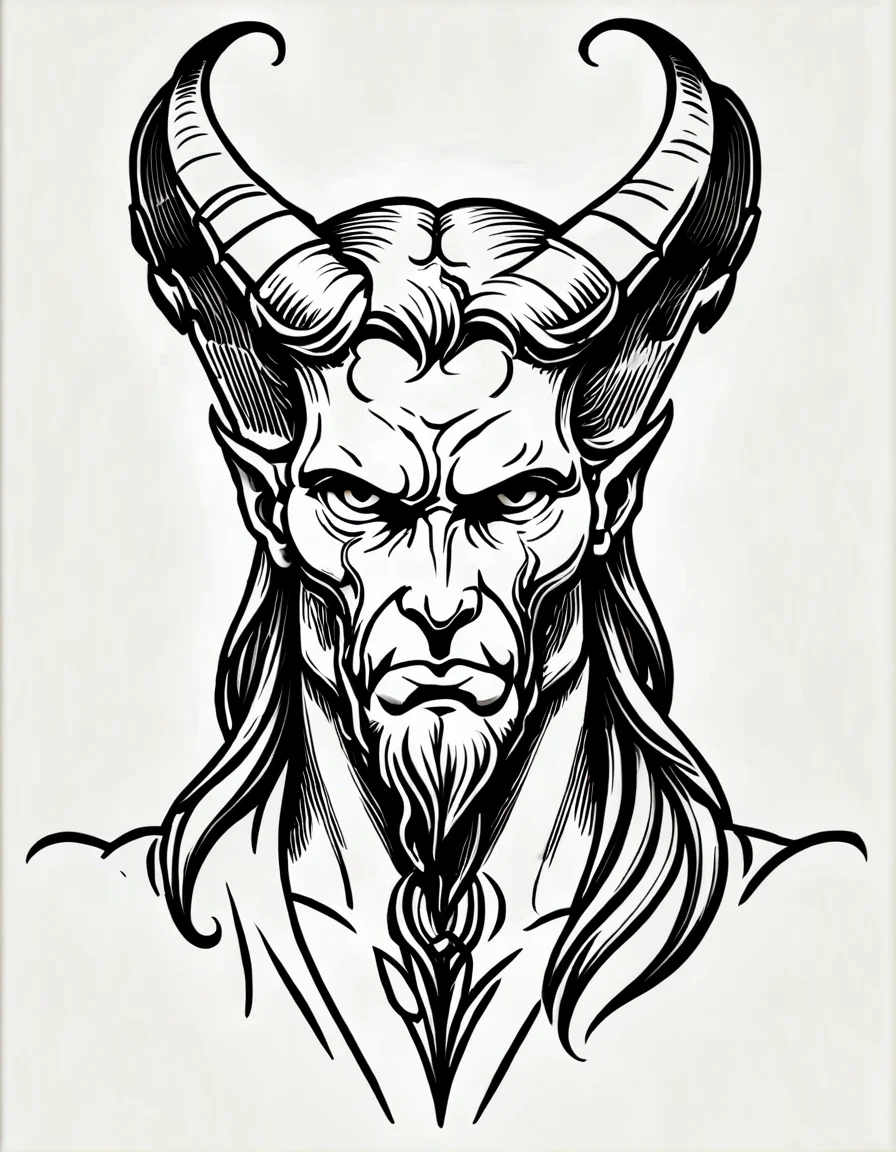 lineartlora, lucifer, portrait