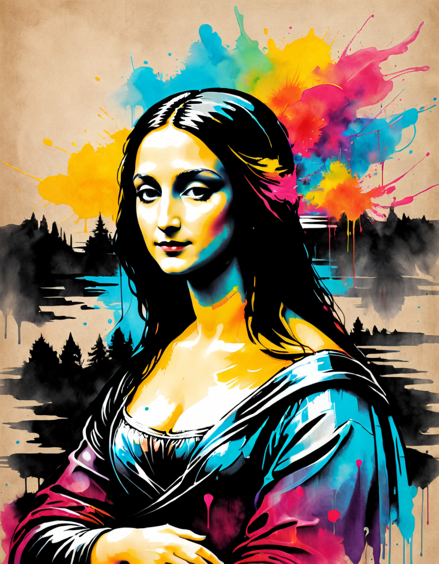 the mona lisa sleeping <lora:SDXLPaintSplash:0.7>  Colorsplash