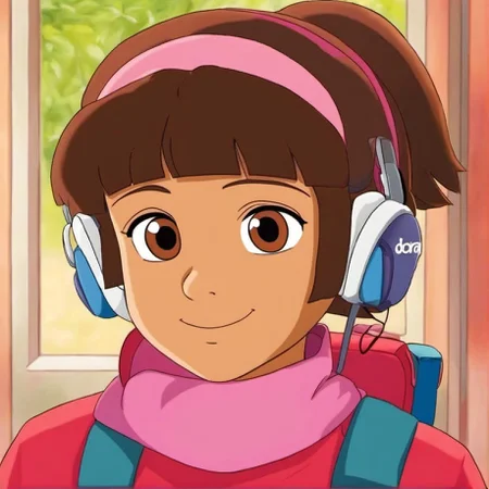 Dora the LofiGirl <lora:SDXL-LofiGirl-Lora:1>, Very detailed, clean, high quality, sharp image