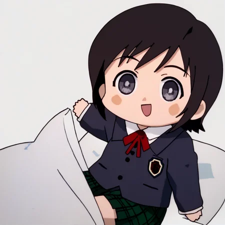 score_9, score_8_up, score_7_up, score_6_up, BREAK masterpiece, high quality, perfect hands, white background, 1girl, solo, <lora:Mizuki_Alice_PDXLv0-e55:0.8> mizuki alice, school uniform, neck ribbon, green plaid skirt, <lora:Seggs_XLPD:1> Seggs, chibi, open mouth, smile, grey eyes,