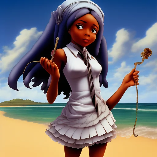 african anime black-waifu musume fanart, natural 4c afro hair