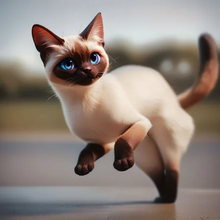 score_9, score_8_up, score_7_up, pikaole no humans animal focus, (Siamese cat:1.05), fur, full body solo blurry background, cute rating_safe source_furry, (dynamic pose:0.5), pikaole, source_photorealistic