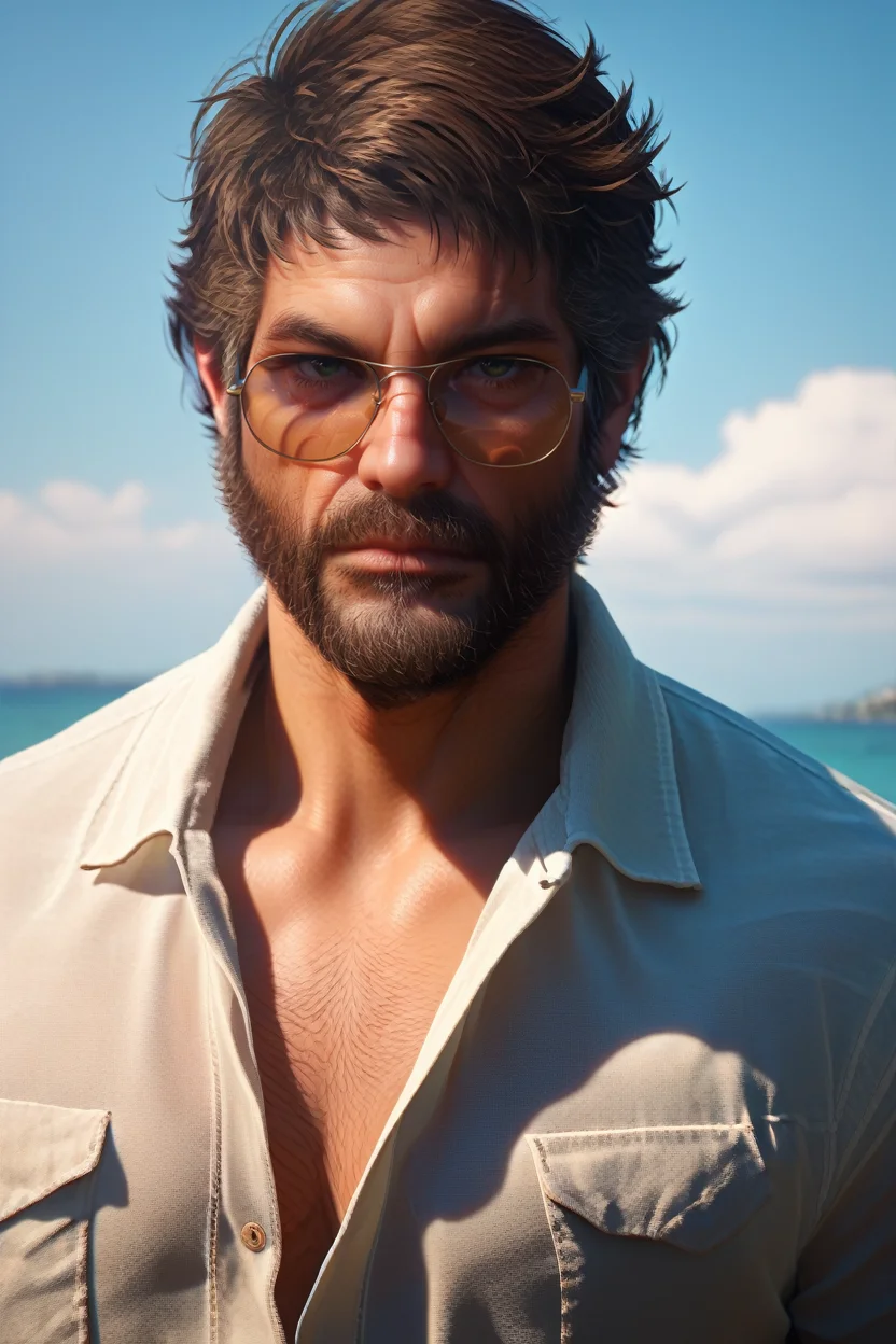 score_9, score_8_up, score_7_up, score_6_up
<lora:TLOUJoel:1.0>
TLOUJoel, 1boy, brown hair, beard, looking at viewer, posing on a luxury yacht, wearing a crisp white shirt and sunglasses, blue ocean all around, sun-kissed skin, relaxed yet sophisticated vibe