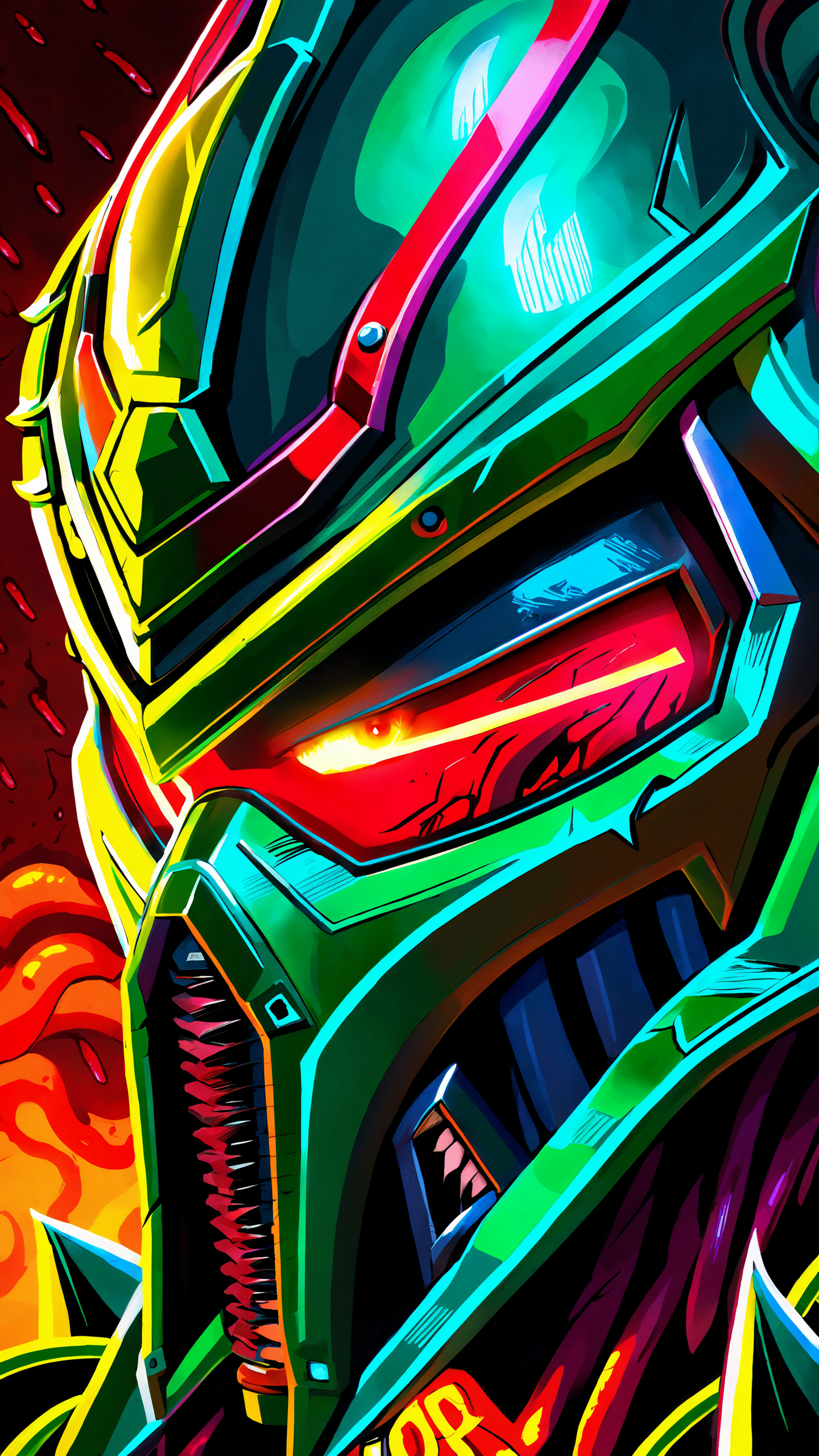 extreme close up on the helmet of the doom slayer, broken doom slayer helmet, photorealistic, doom slayer, doom eternal, raging face of the doom slayer, Hellwalker, incoming death, sharp neon sky filled with the souls of the deads, fog, neon spirits, realistic ghosts, blood on face, ultra realistic, eye blood, the death of a population, dread, unknown fear, enormous beings, hand painting, (masterpiece, realistic painting), green planets, glowing neon lines, the fear of Cthulhu, realistic photography, ultra realistic, biomechinical, biomachines, ((hnsrdlf style)), detailed reflections, dark atmosphere, gothic art, futuristic, realistic blood, realistic reflections, RTX graphic, HDR, ultra detailed, real blood, detailed sky, nightmare